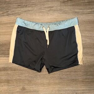 Dandy Del Mar Swim Trunks XL Black Colorblock Stretch Lined Beach Shorts